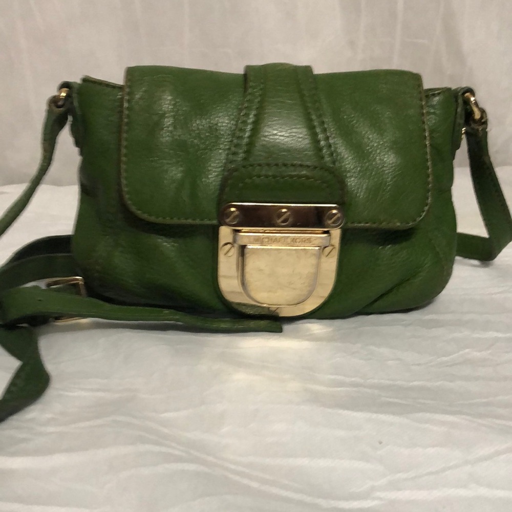 Michael Kors Mini Green Leather Crossbody Bag